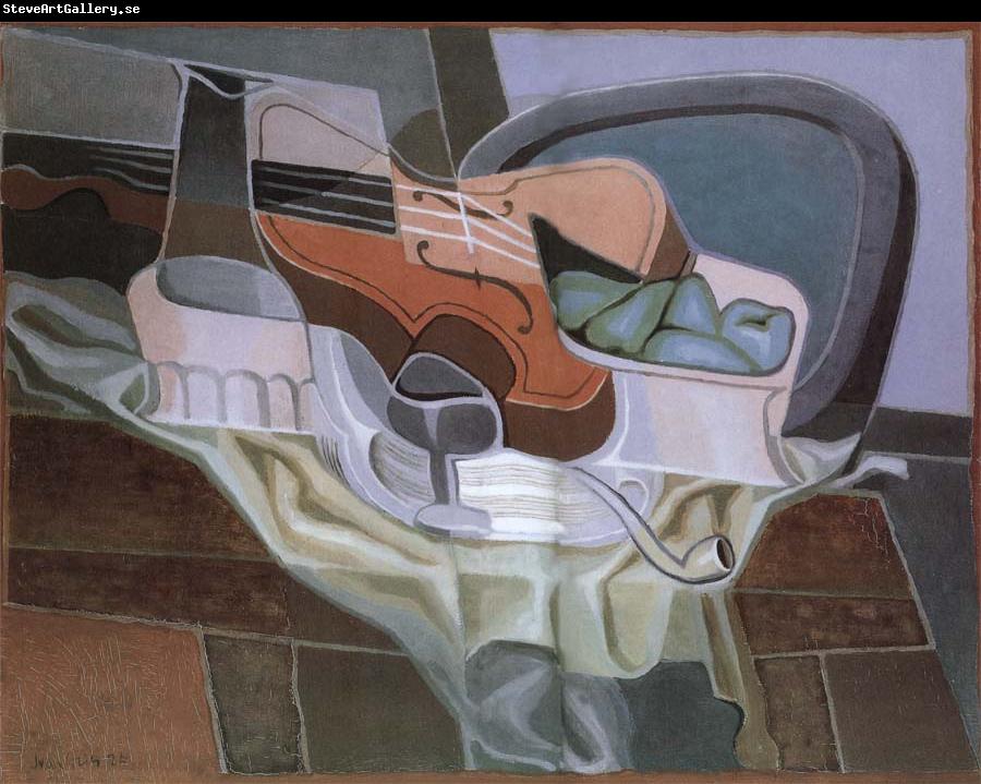 Juan Gris The Still life having table and armchair
